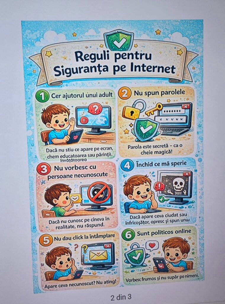 Fișă cu reguli pentru siguranță pe internet