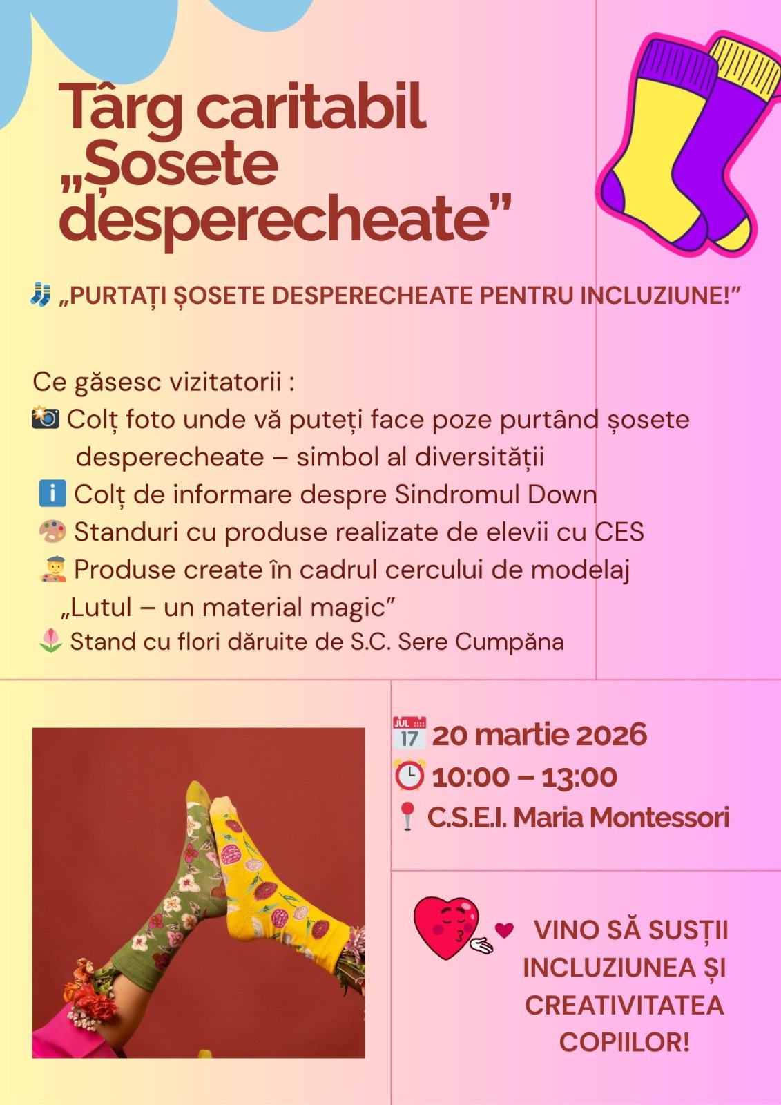 Târg caritabil „Șosete desperecheate”