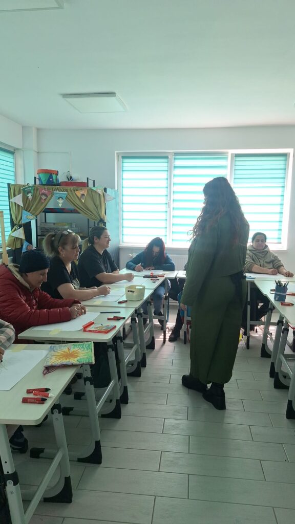 Doamna profesoară coordonează activitatea