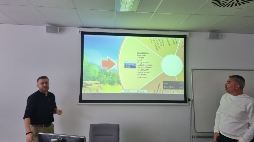 trainerii afișează slide la tablă - Island region in Oceania