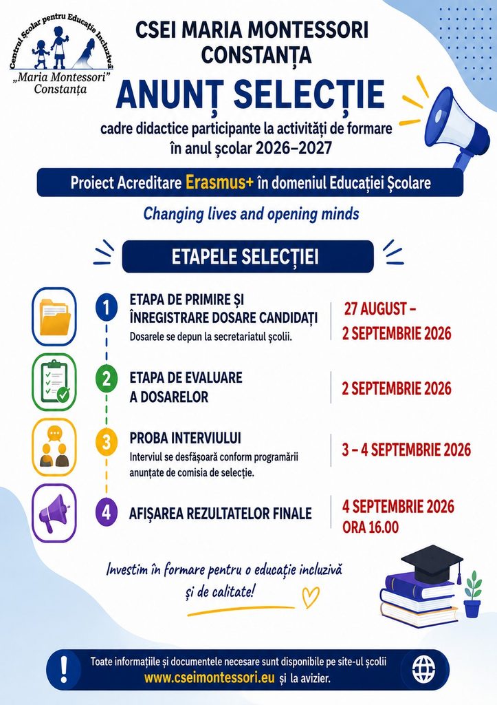 Anunț înscriere activități Erasmus+