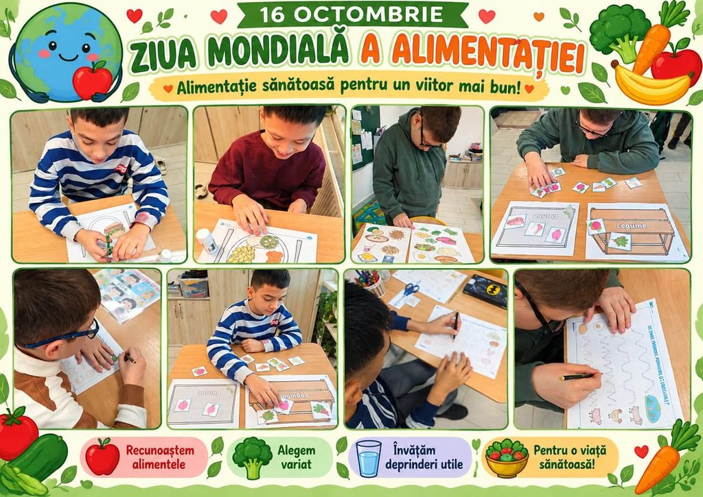 Colaj ilustrând activități interactive în clasă